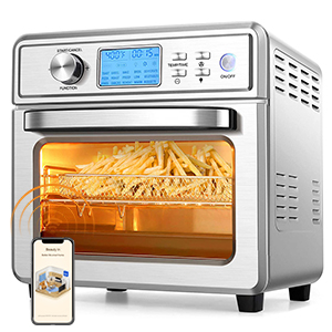 COOCHEER 16 in 1 Air Fryer Oven, 21QT Convection Air Fryer Toaster Oven Combo with LED Display & Temperature/Time Dial, 1700W Large Airfryer Oven, Oil Less & Stainless Steel, For Bake, Pizza, Defrost,
